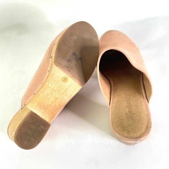 Madewell The Rae Clogs Dusty Clay Wooden Heel Round Toe Sz 9 - Picture 9 of 10
